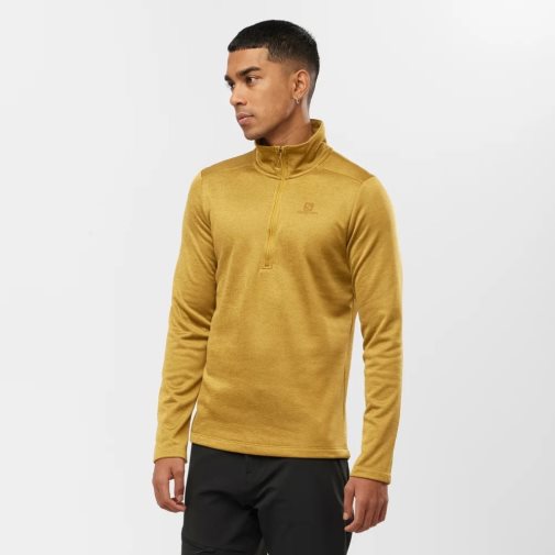 Moletom Salomon Essential Lightwarm Seamless Half Zip Masculino Douradas | PT W43029